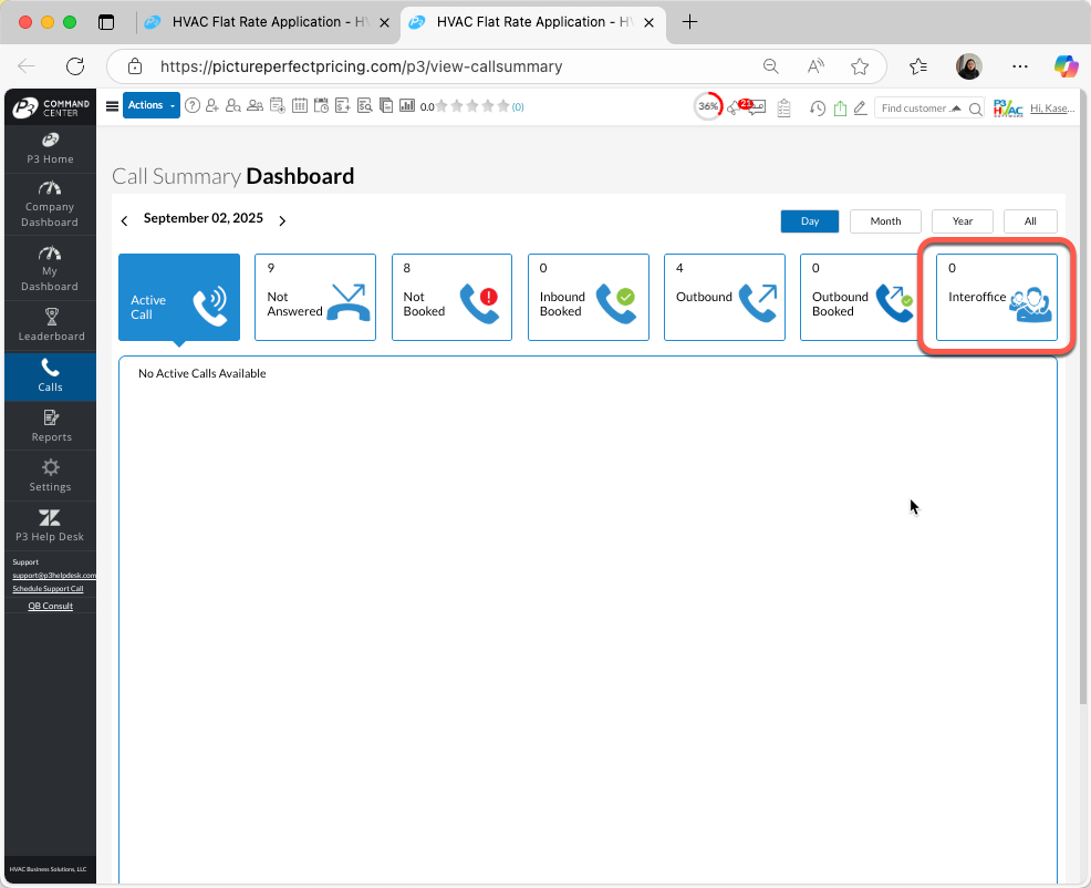 Telephone Module: Interoffice Calling – P3 Help Desk
